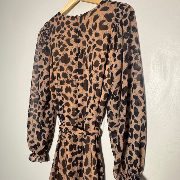 Whistles London Women’s Brushed Cheetah Flippy Dress Sz 6 US - Picture 3 of 11